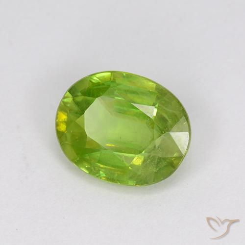 Esfena Verde médio Natural 1.14ct, oval, VS