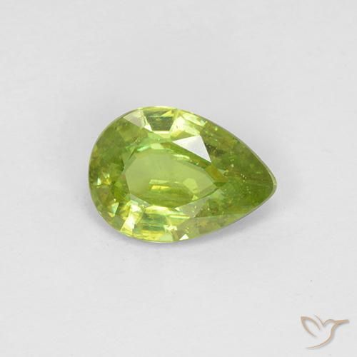 0.73ct Natural Verde claro Esfena, Formato de pêra, VS