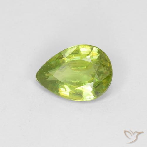 Esfena Verde claro Natural 0.73ct, Formato de pêra, VS