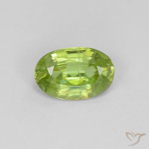 1.07ct Natural verde vivo Esfena, oval, VS