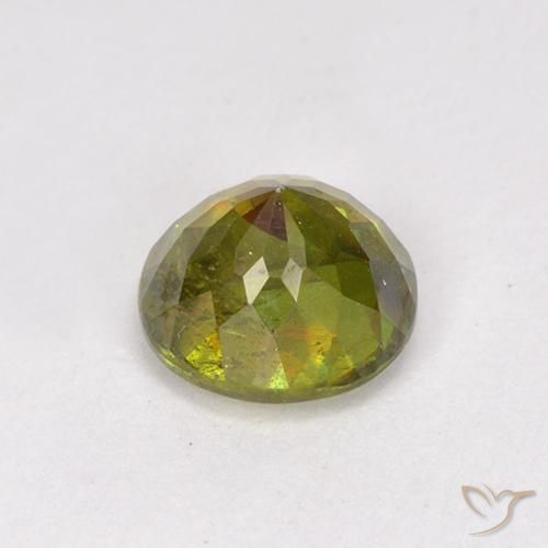 Esfena Verde amarelado Natural 0.95ct, Redondo, VS-SI
