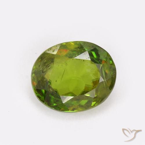 0.92ct Natural Verde floresta Esfena, oval, VS-SI