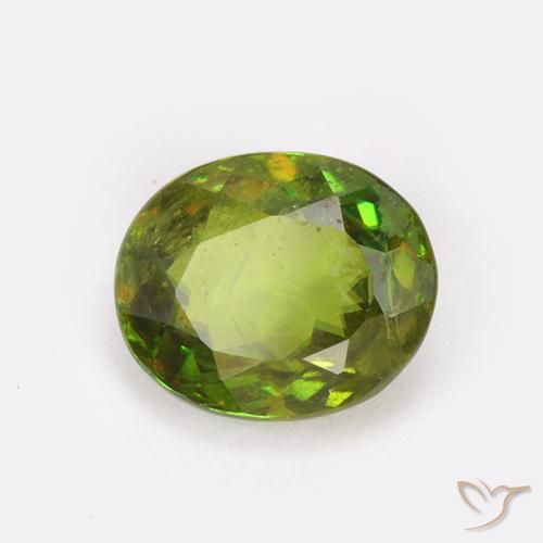 Esfena Verde floresta Natural 0.92ct, oval, VS-SI