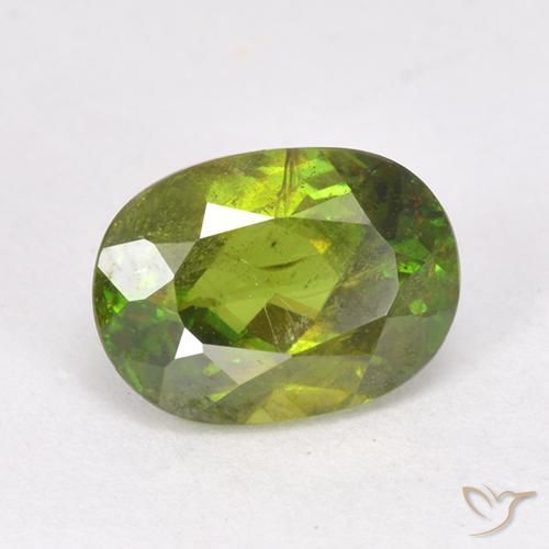 Esfena Verde médio-escuro Natural 1.27ct, oval, VS-SI