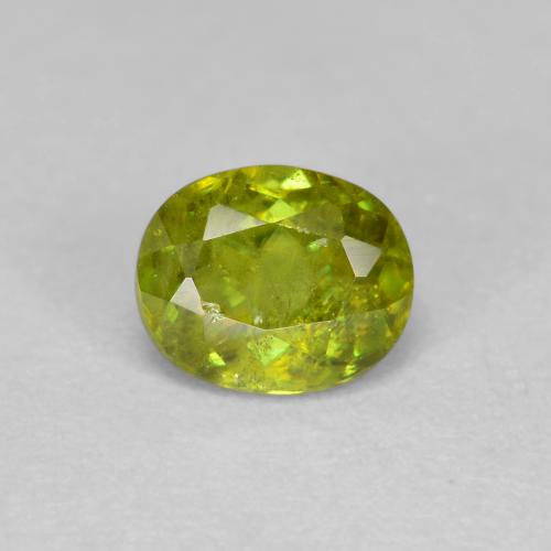 Esfena Verde médio Natural 0.54ct, Corte Oval, VS
