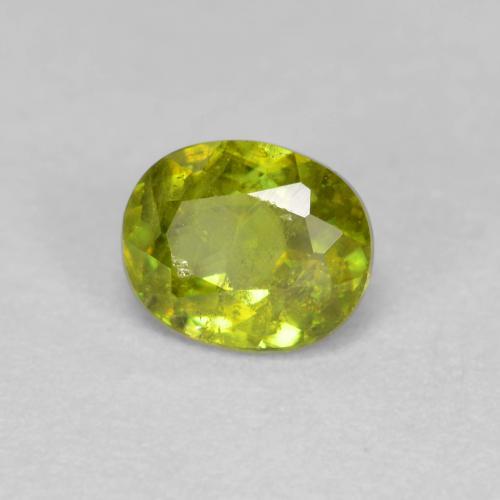 Esfena Verde médio Natural 0.54ct, Corte Oval, VS