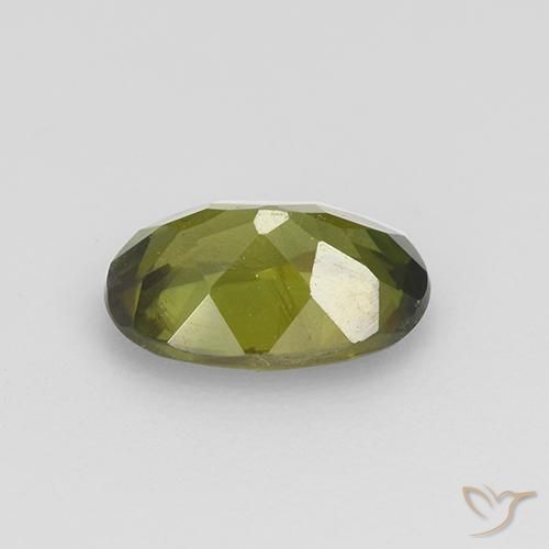 Esfena Verde médio-escuro Natural 0.89ct, oval, VVS-VS