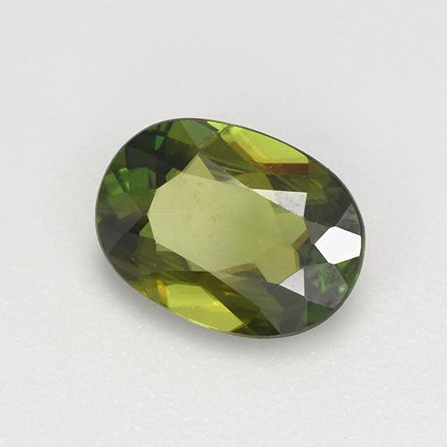 Esfena verde natural 1,07ct, corte oval, VVS-VS