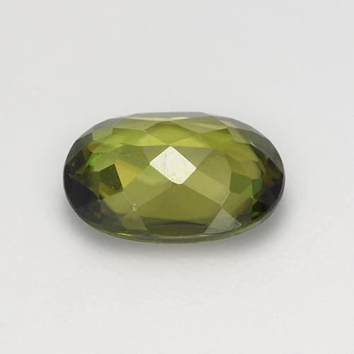 Esfena verde natural 1,07ct, corte oval, VVS-VS