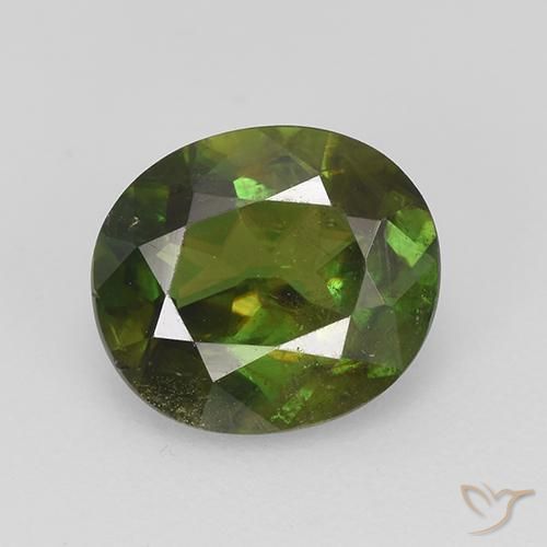 1.73ct Natural Verde médio Esfena, oval, VS-SI