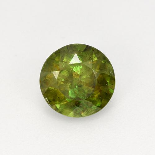 Esfena Verde médio Natural 0.96ct, Corte Redondo, VS-SI