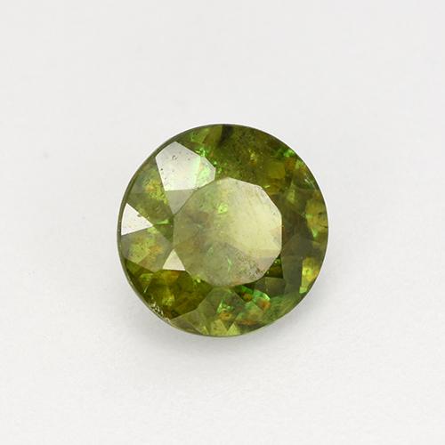 Esfena Verde médio Natural 0.96ct, Corte Redondo, VS-SI