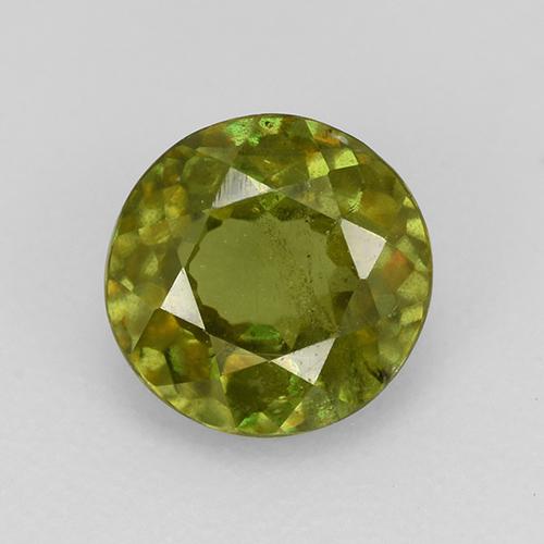 Esfena verde natural 0,79ct, corte redondo, VS