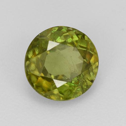 Esfena verde natural 0,79ct, corte redondo, VS