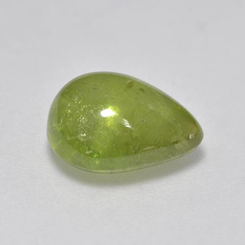 Esfena verde natural 3,29ct, formato de pêra, transparente