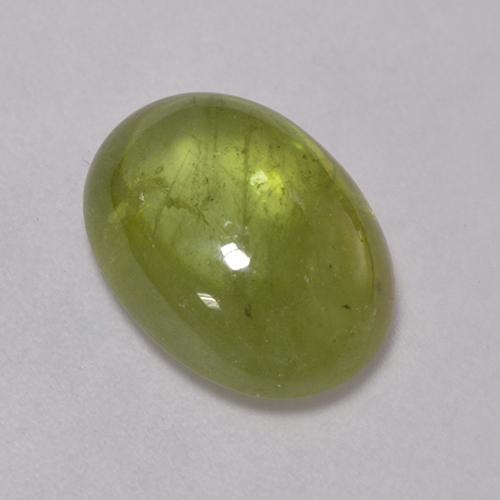 Esfena amarelo natural 6,29ct, corte oval, transparente