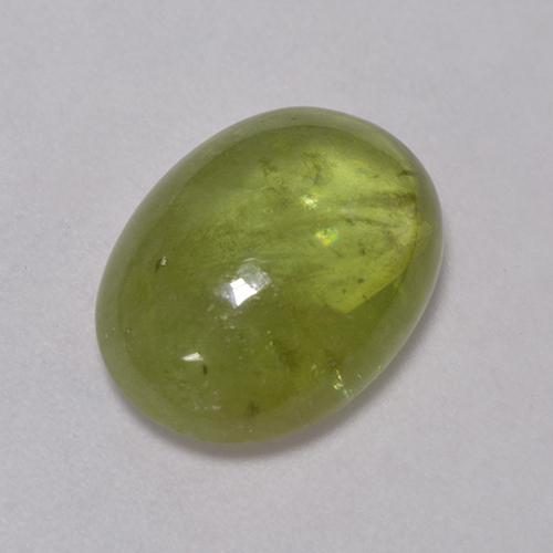 Esfena amarelo natural 6,29ct, corte oval, transparente