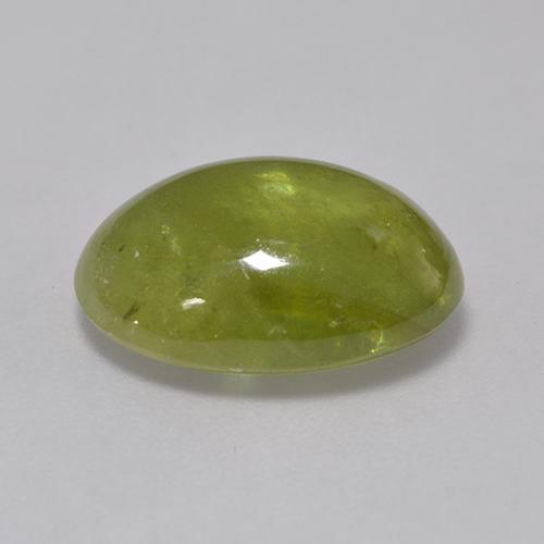 Esfena amarelo natural 6,29ct, corte oval, transparente