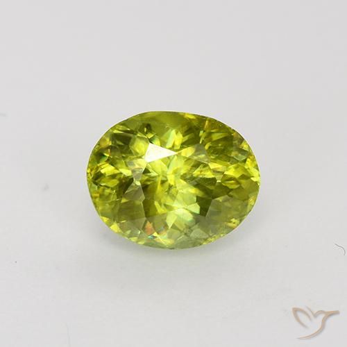 1.28ct Natural amarelo médio Esfena, oval, VS-SI