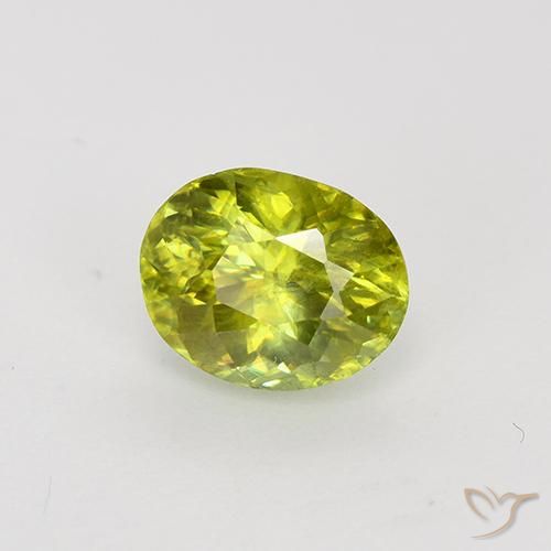 Esfena amarelo médio Natural 1.28ct, oval, VS-SI