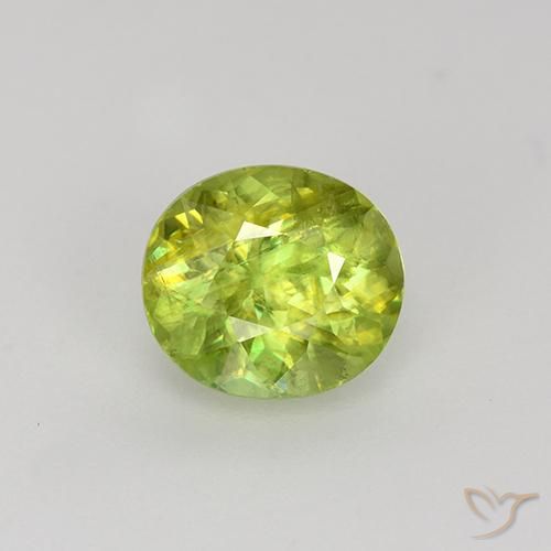 1.22ct Natural Amarelo Limão Brilhante Esfena, oval, VS-SI