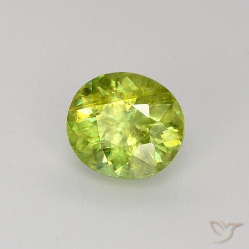Esfena Amarelo Limão Brilhante Natural 1.22ct, oval, VS-SI