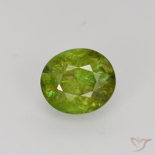 1.19ct Natural Verde floresta Esfena, oval, VS-SI