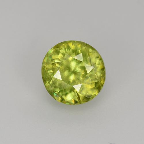 Esfena amarelo natural 1,13ct, corte redondo, VS-SI