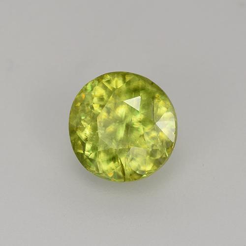 Esfena amarelo natural 1,13ct, corte redondo, VS-SI