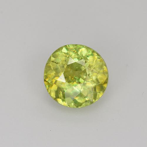 Esfena amarelo natural 0,96ct, corte redondo, VS-SI