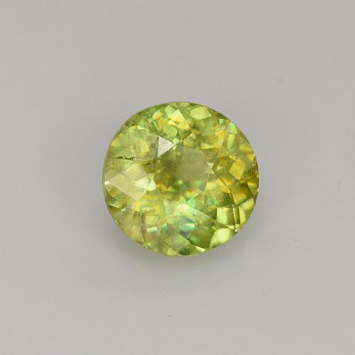Esfena amarelo natural 0,96ct, corte redondo, VS-SI