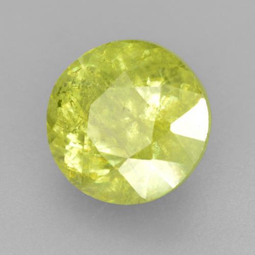 Esfena amarelo natural 1,23ct, corte redondo, VS-SI