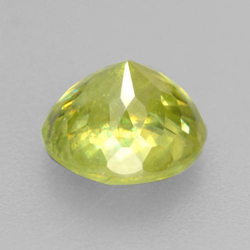 Esfena amarelo natural 1,23ct, corte redondo, VS-SI