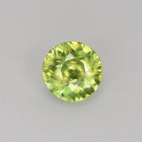 Esfena amarelo natural 0,72ct, corte redondo, VS-SI