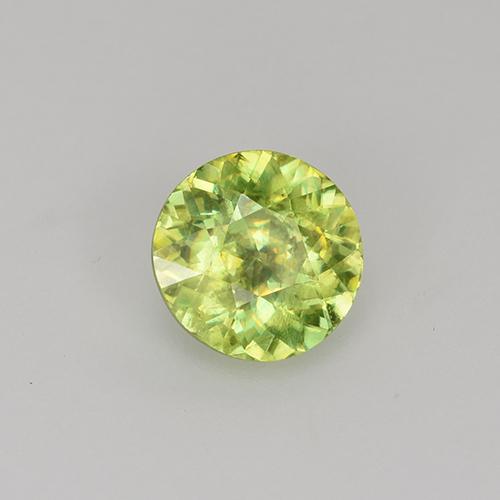 Esfena amarelo natural 0,72ct, corte redondo, VS-SI