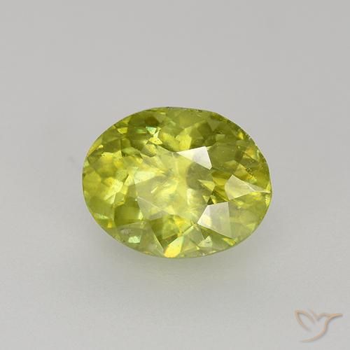 Esfena Limão amarelo Natural 1.18ct, oval, VS-SI