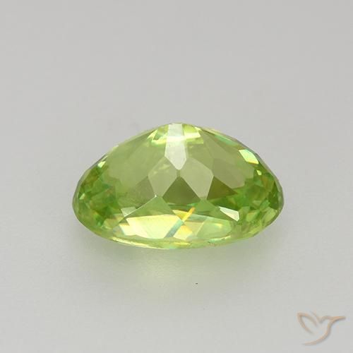 Esfena verde natural 1,34ct, corte oval, VS-SI