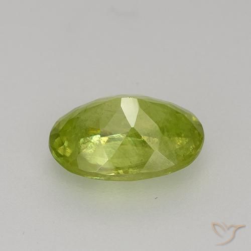 Esfena Amarelo Limão Brilhante Natural 1.19ct, oval, VS-SI