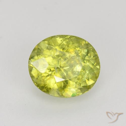 Esfena amarelo médio Natural 1.12ct, oval, VS-SI