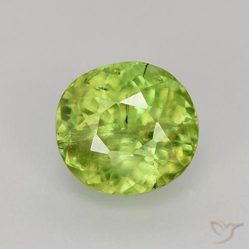 1.32ct Natural Verde Médio-Claro Esfena, oval, VS-SI