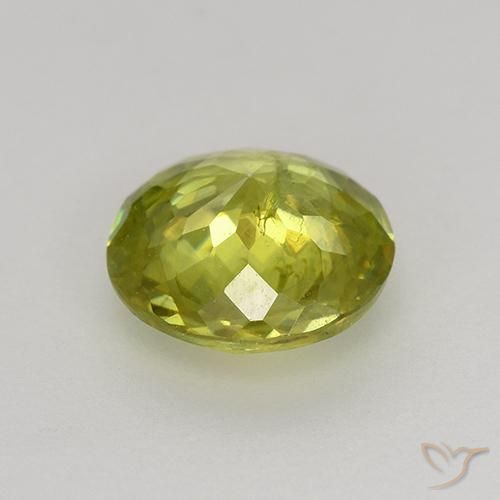 Esfena Verde médio Natural 1.13ct, Redondo, VS-SI