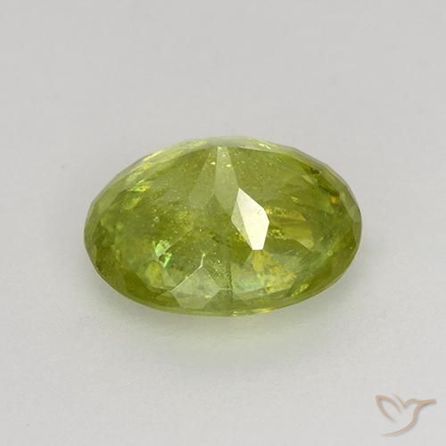 Esfena Verde Floresta Quente Natural 1.19ct, oval, VS-SI