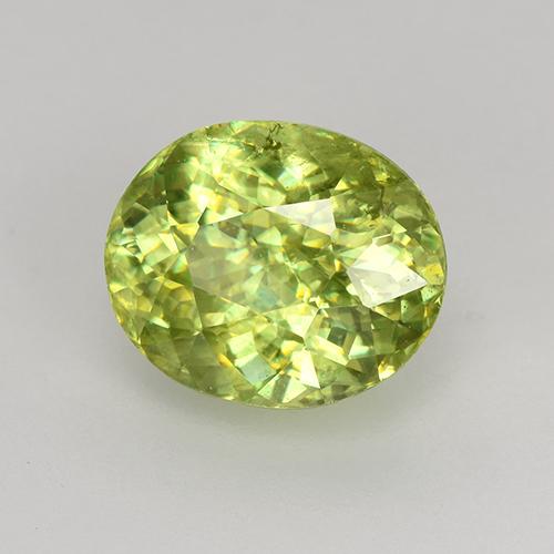 Esfena amarelo natural 1,68ct, corte oval, VS-SI