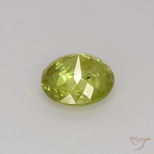 Esfena amarelo natural 1,18ct, corte redondo, VS-SI