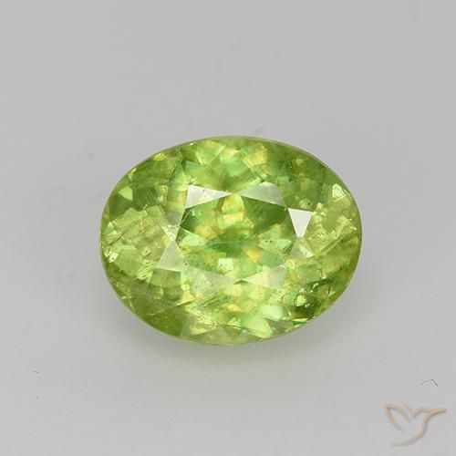 Esfena verde vivo Natural 1.51ct, Corte Oval, VS-SI