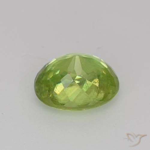 Esfena verde vivo Natural 1.51ct, Corte Oval, VS-SI