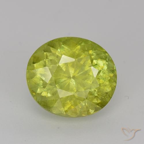 2.65ct Natural amarelo médio Esfena, oval, VS-SI