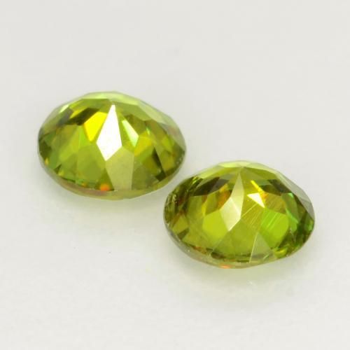 Pedras preciosas de esfena verde natural de 0,58 ct, corte redondo, VS