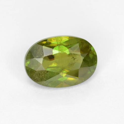 Esfena Verde médio Natural 0.58ct, Corte Oval, VS-SI