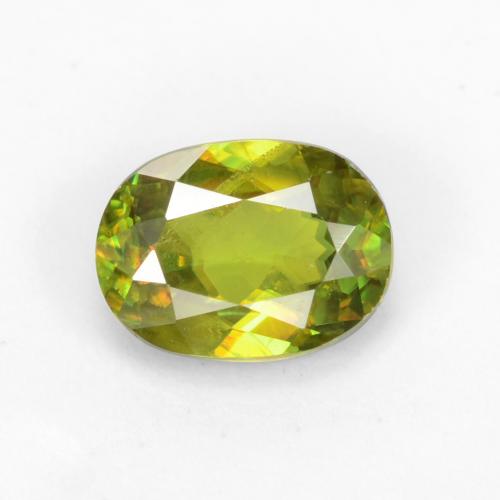 Esfena verde natural 0,56ct, corte oval, VS-SI